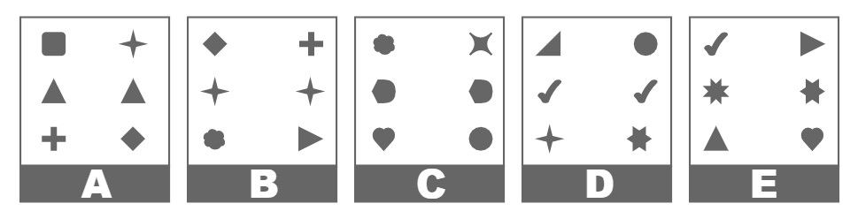 Exemple trouver l'intrus du type raisonnement spatial du test CCAT
