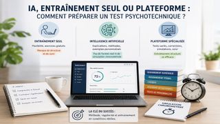 Entre exercices gratuits, intelligence artificielle et plateforme spécialisée, il est parfois difficile de savoir comment se préparer efficacement à un test psychotechnique.