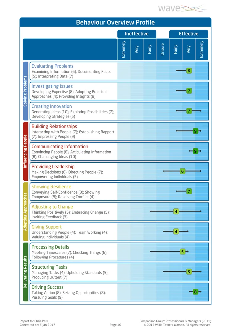 Saville Assessment WAVE Performance 360 Expert Report