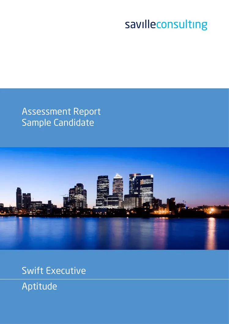 Exemple de rapport de test Saville Swift Exexecutive en anglais