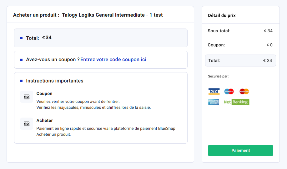 Compléter le paiement